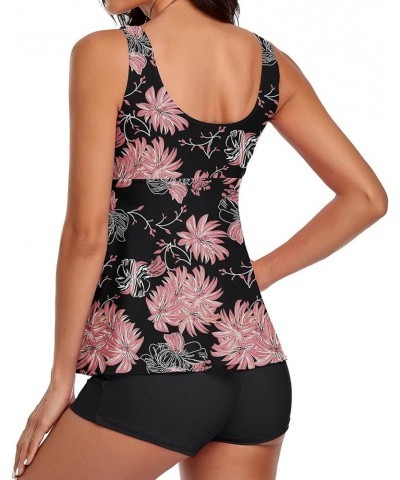 Flowy Tankini Bathing Suits for Women Swimsuits Two Piece Swimwear Tank Top with Boyshorts G-pink $3.56 Swimsuits