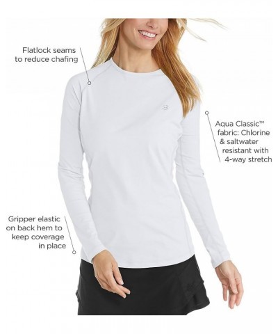 UPF 50+ Women's Hightide Long Sleeve Swim Shirt - Sun Protective Baja Blue $11.46 Swimsuits