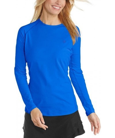 UPF 50+ Women's Hightide Long Sleeve Swim Shirt - Sun Protective Baja Blue $11.46 Swimsuits