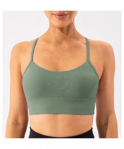 Women's Studio Essential Y-Back Sports Bras Spaghetti Strappy Workout Yoga Bra Seafoam Green $10.50 Lingerie