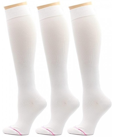 Women's 3-Pack Cats, Dots, Dogs Compression Socks Sockshosiery Solid White $16.95 Activewear