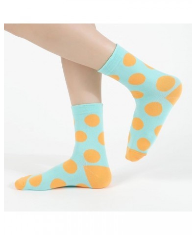 Women Crew Socks | 5-6 Pairs Tube Stripes Flower Print Rainbow Solid Polka Dot Patterned | Korean Daily Cotton Socks | US 6-8...