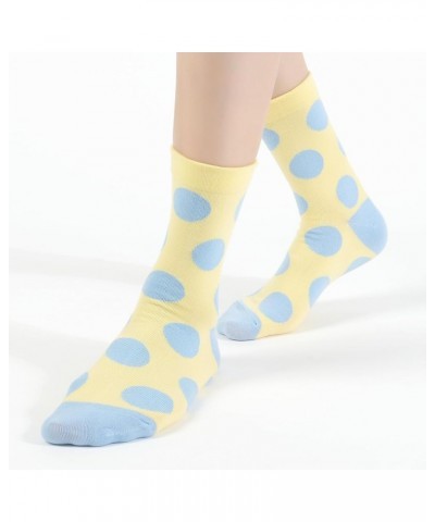 Women Crew Socks | 5-6 Pairs Tube Stripes Flower Print Rainbow Solid Polka Dot Patterned | Korean Daily Cotton Socks | US 6-8...