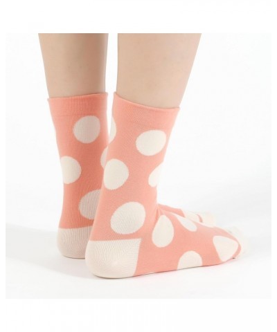 Women Crew Socks | 5-6 Pairs Tube Stripes Flower Print Rainbow Solid Polka Dot Patterned | Korean Daily Cotton Socks | US 6-8...