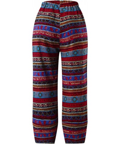 BEUU Capri Pants for Women Palazzo Lounge Pants Wide Leg Printed Cropped Bottoms Baggy Trousers Sweatpants with Pockets 75-re...