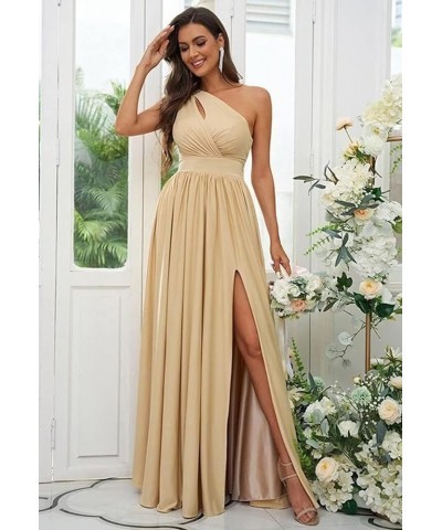 One Shoulder with Hollow Bridesmaid Dresses for Women 2023 Long Chiffon Formal Dresses with High Slit Pockets Grey $24.75 Dre...