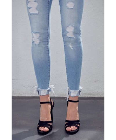 Kan Can Women's high Rise Distressed Ankle Skinny Jeans Kc7103m $37.58 Jeans