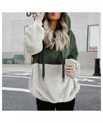 Zipper Hoodies For Women Trendy Oversized Casual Sherpa Pullover Fuzzy Fleece Hoodie Outwear Coat with Pocket New-3-green $7....