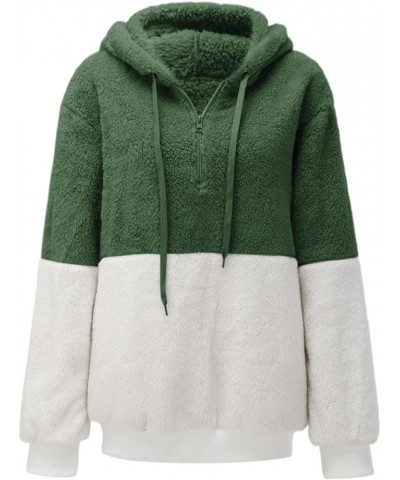 Zipper Hoodies For Women Trendy Oversized Casual Sherpa Pullover Fuzzy Fleece Hoodie Outwear Coat with Pocket New-3-green $7....