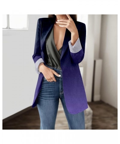 Leather Blazer Women Autumn and Winter Casual Fashion Slim Jacket Cardigan Blazer Women 2024 Purple $16.17 Blazers