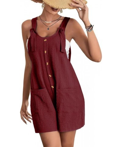 Short Summer Rompers for Women Trendy 2024 Outfits Vacation Beach Women's Jumpsuits Rompers & Overalls Dressy Casual 05 Wine ...