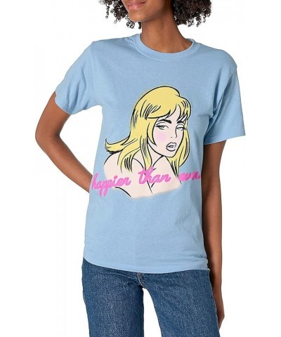 Exclusive Official Au Revoir Happier Than Ever T-Shirt Light Blue $11.63 T-Shirts