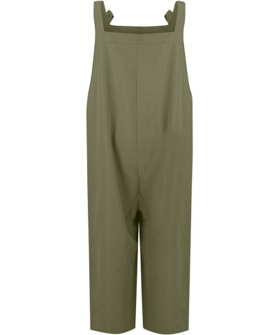 Women's Loose Sleeveless Jumpsuits Adjustable Spaghetti Strap Stretchy Long Pant Romper Jumpsuit with Pockets C-khaki $5.89 J...