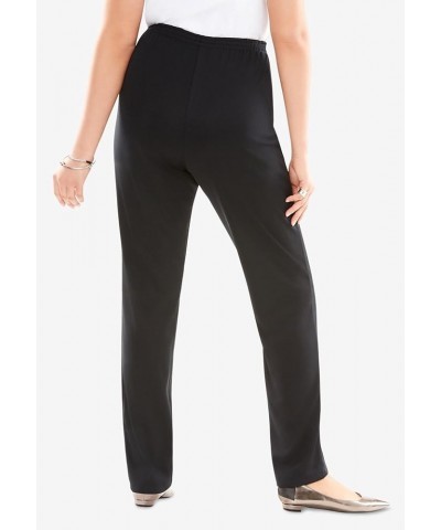 Women's Plus Size Crease-Front Knit Pant Dark Berry $17.66 Pants