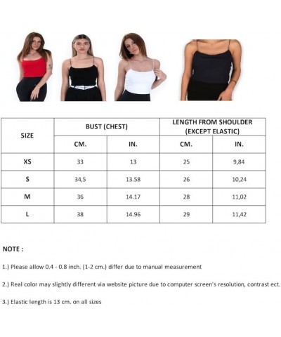 Women's Sleeveless Strappy Tank Square Knitted Crop Top Red $12.47 Tanks