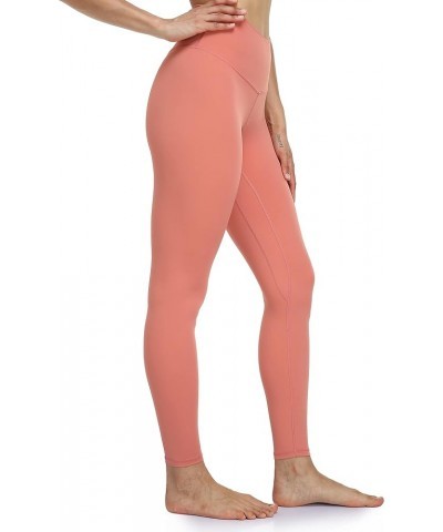 Women's Buttery Soft High Waisted Yoga Pants Full-Length Leggings Coral Pink $11.20 Leggings