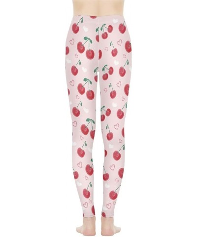 Workout Leggings for Yoga Running Tummy Control, Printed Fitness Tights Pants High Waisted Cherry Print $15.67 Leggings