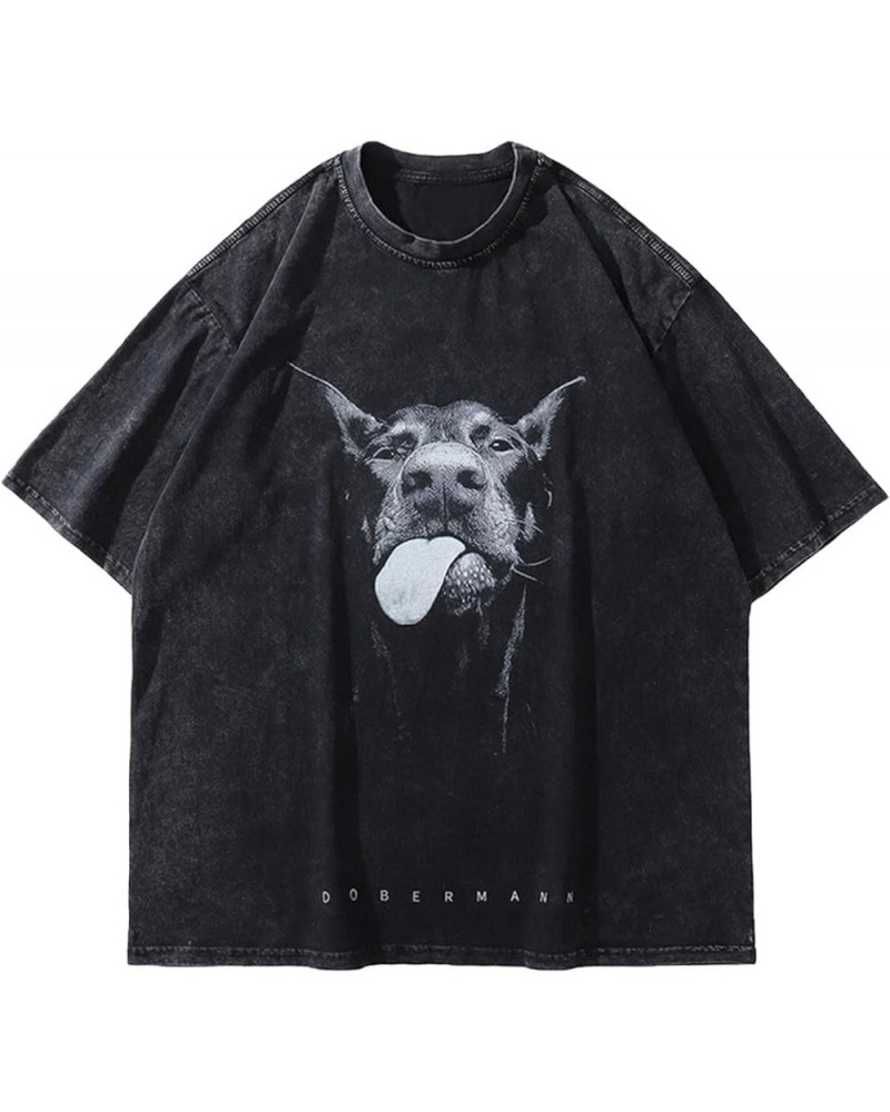 Men's Graphic Tees Shirt Unisex Vintage Oversize Shirts Summer Cotton Tee Streetwear Loose Casual Tops Streetwear Black $12.1...