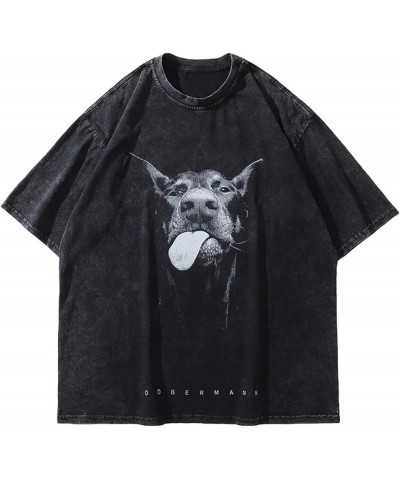 Men's Graphic Tees Shirt Unisex Vintage Oversize Shirts Summer Cotton Tee Streetwear Loose Casual Tops Streetwear Black $12.1...