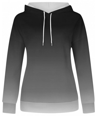 Hoodies for Women 2023 Long Sleeve Gradient Hooded Sweatshirts Casual Drawstring Pullover Fashion Fall Outfits 1 Black $10.79...