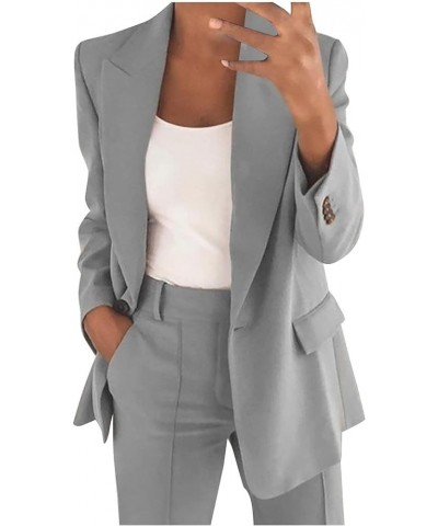 Pants Suit for Women Dressy Casual Women Suits 2 Piece Set Blazer Sets Plus Size Outfits Business Work Office Suits Gray $20....