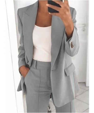 Pants Suit for Women Dressy Casual Women Suits 2 Piece Set Blazer Sets Plus Size Outfits Business Work Office Suits Gray $20....