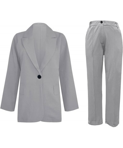 Pants Suit for Women Dressy Casual Women Suits 2 Piece Set Blazer Sets Plus Size Outfits Business Work Office Suits Gray $20....