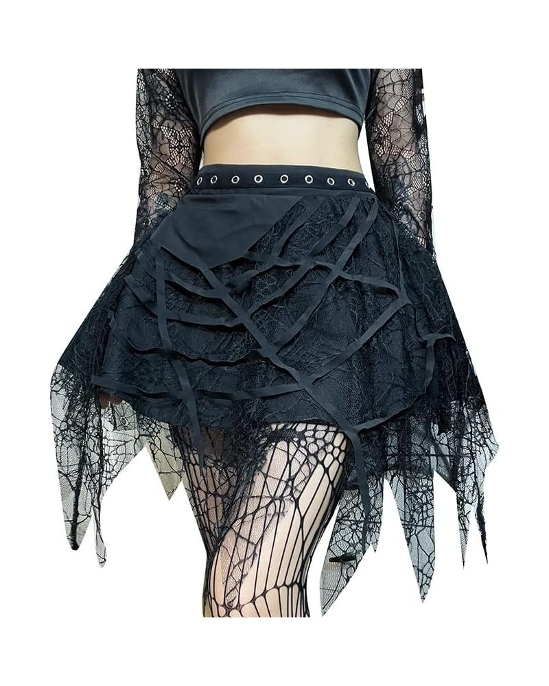 Goth Black Pleated Mini Skirt with Chain High Waisted Tennis Skirt Blacksw $19.71 Skirts