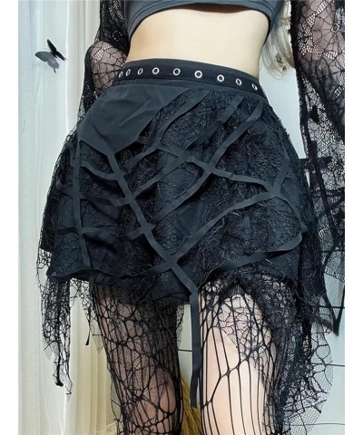 Goth Black Pleated Mini Skirt with Chain High Waisted Tennis Skirt Blacksw $19.71 Skirts