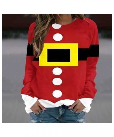 Christmas Shirts for Women Plus Size Crewneck Pullovers Cute Xmas Print Sweatshirts Casual Long Sleeve Tunic Blouses 10_merry...