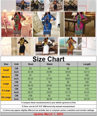 Womes Printted Bodycon 3/4 Sleeve Church Business Midi Pencil Dress with Belt 9069-3yellowprint $10.25 Dresses