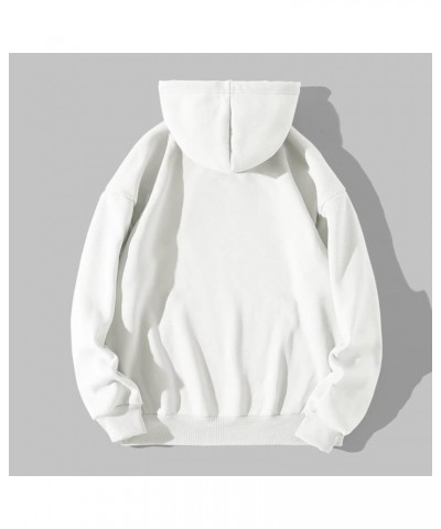 Ladies Women's Letter Graphic Hooded Print Round Neck Long Sleeve Sweatshirt Tops Sweater with Back Zipper A-white $8.83 Hood...