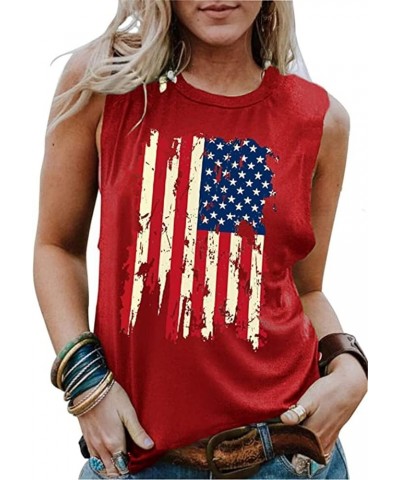 Women's Here for The Boom Tanks Tops 4th of July Shirts Graphic Tee Patriotic Independence Day Sleeveless Shirt Red-1 $9.84 T...