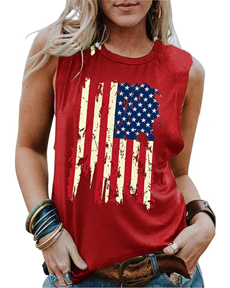 Women's Here for The Boom Tanks Tops 4th of July Shirts Graphic Tee Patriotic Independence Day Sleeveless Shirt Red-1 $9.84 T...