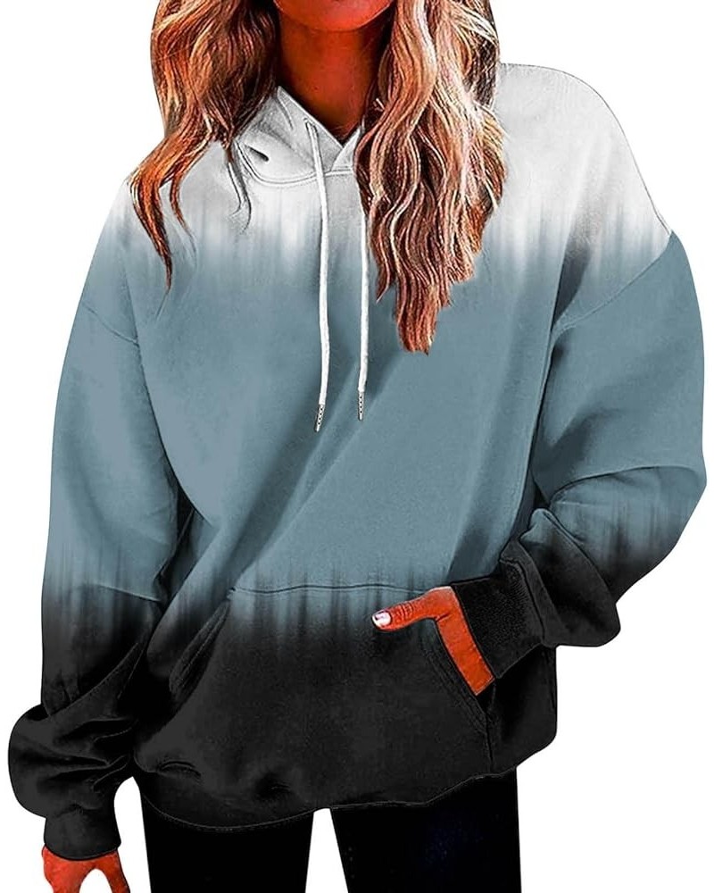 Womens Gradient Print Oversized Sweatshirt Hoodies Drawstring Pullover with Pocket Trendy Sweater Tops Fashion Spring Clothes...