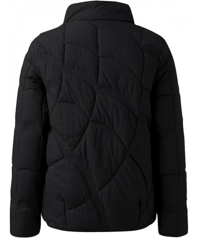 Puffer Jacket Womens Long Sleeve Padded Jacket With Down Padded Jacket Black $16.32 Jackets