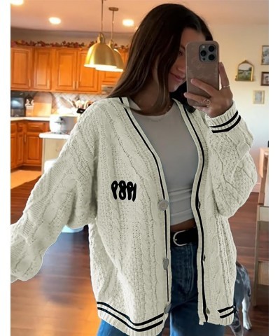 Cardigan Sweaters for Women Embroidered Cable Knit Open Front Cardigan 1989 Concert Outfit Sweatshirt Apricot $25.75 Sweaters