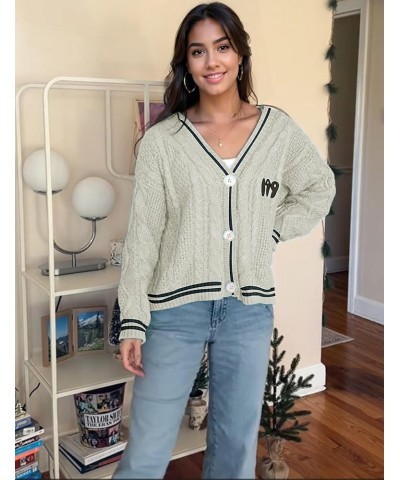 Cardigan Sweaters for Women Embroidered Cable Knit Open Front Cardigan 1989 Concert Outfit Sweatshirt Apricot $25.75 Sweaters