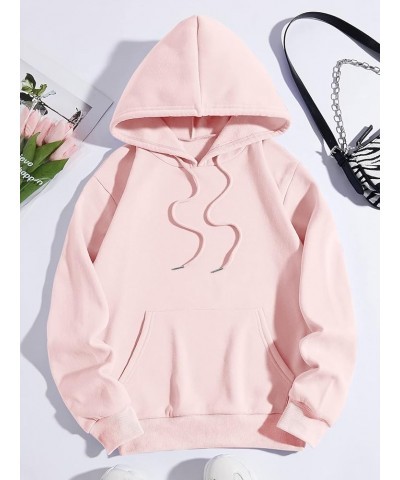 Sweatshirts for Women - Car & Letter Graphic Drawstring Thermal Lined Hoodie (Color : Baby Pink, Size : Large) X-Small Baby P...