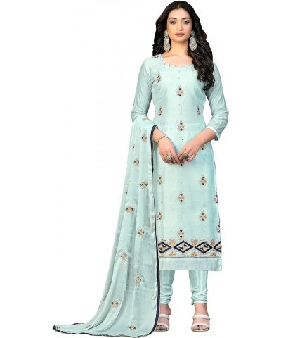 Indian Designer Embroidered Salwar Suit with Dupatta for Womens Regular & Occasional Wear Light Sea Green,36 $31.29 Suits