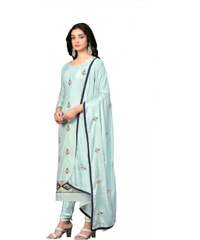 Indian Designer Embroidered Salwar Suit with Dupatta for Womens Regular & Occasional Wear Light Sea Green,36 $31.29 Suits