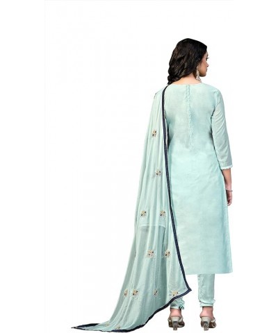 Indian Designer Embroidered Salwar Suit with Dupatta for Womens Regular & Occasional Wear Light Sea Green,36 $31.29 Suits