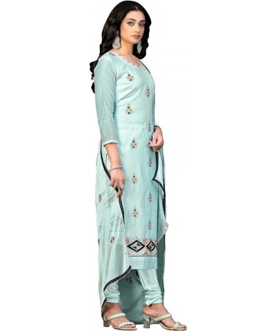 Indian Designer Embroidered Salwar Suit with Dupatta for Womens Regular & Occasional Wear Light Sea Green,36 $31.29 Suits