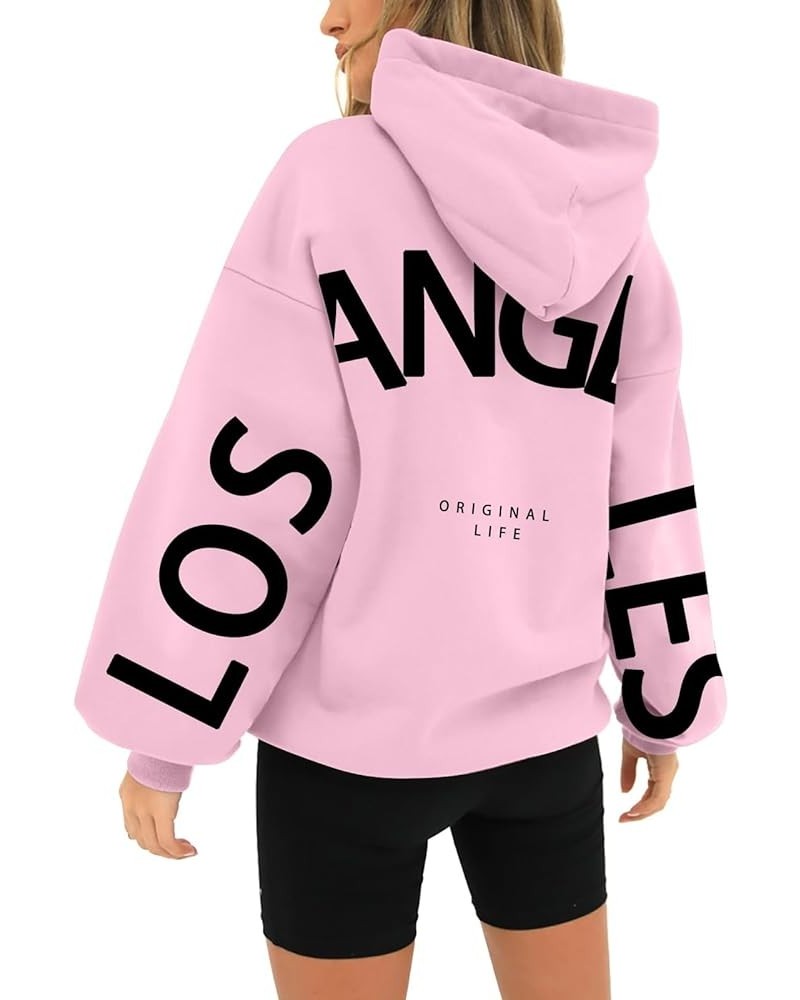 Womens Tops Women's Long Sleeved Zipperless Printed Hoodie With Back Oversized Hoodie Women Trendy H6-pink $3.56 Shirts