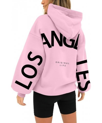 Womens Tops Women's Long Sleeved Zipperless Printed Hoodie With Back Oversized Hoodie Women Trendy H6-pink $3.56 Shirts