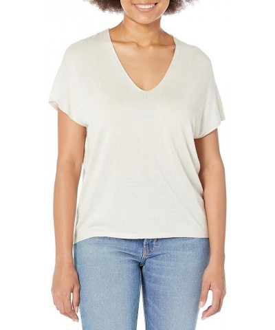 Women's Relaxed V Sweater Tee Pale Sisal $40.47 Sweaters