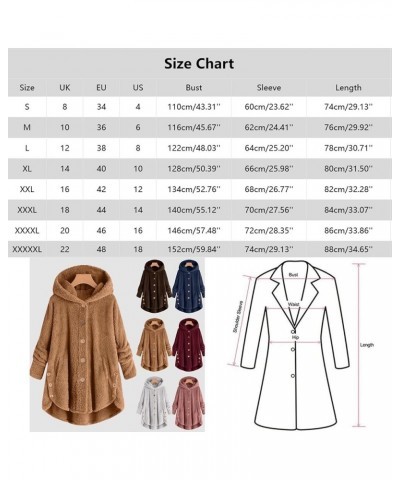 Fleece Jackets for Women Plus Size Button Plush Tops Hooded Patchwork Loose Cardigan Wool Coat Winter Jacket Outwear Grey $13...