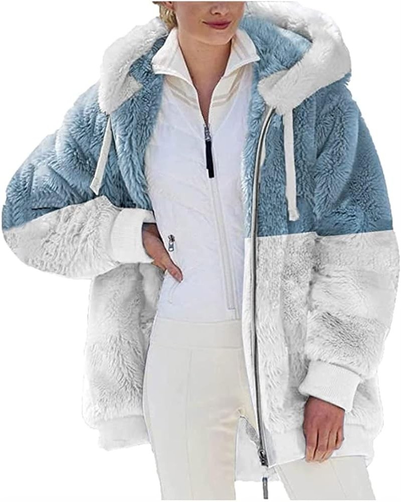 Knit Hoodies for Women Women's Winter Hoodies Pullover Sherpa Fleece Warm Heavyweight Sweatshirt 1 05-blue $12.01 Jackets