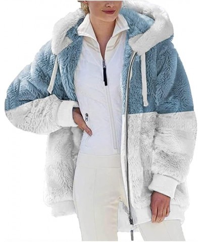 Knit Hoodies for Women Women's Winter Hoodies Pullover Sherpa Fleece Warm Heavyweight Sweatshirt 1 05-blue $12.01 Jackets