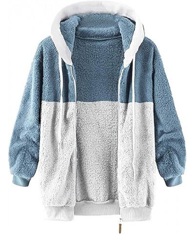 Knit Hoodies for Women Women's Winter Hoodies Pullover Sherpa Fleece Warm Heavyweight Sweatshirt 1 05-blue $12.01 Jackets